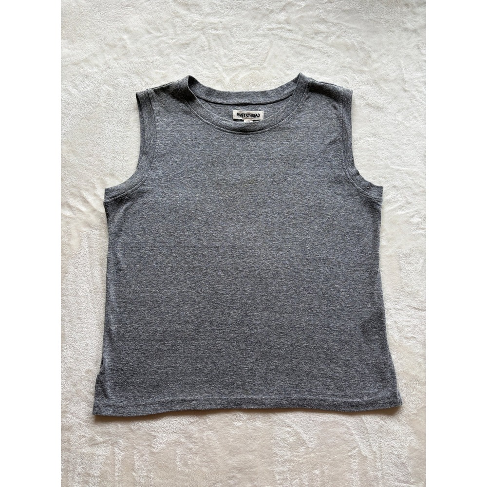 Rivet & Thread Grey Heathered Muscle Tank Top Women Medium Excellent